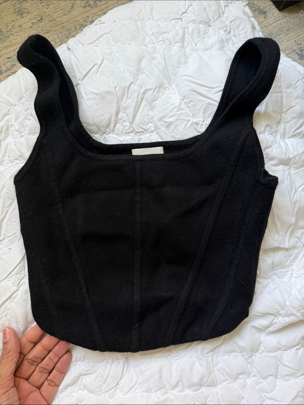 Wilfred Black Square-Neck Knit Tank